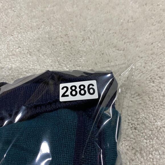 VTG Gilt Edge Sweater Mens M Navy Teal V Neck Wool Britain 90s Textured Grandpa - Picture 8 of 8